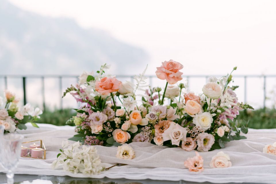 Wedding centerpiece with flowers